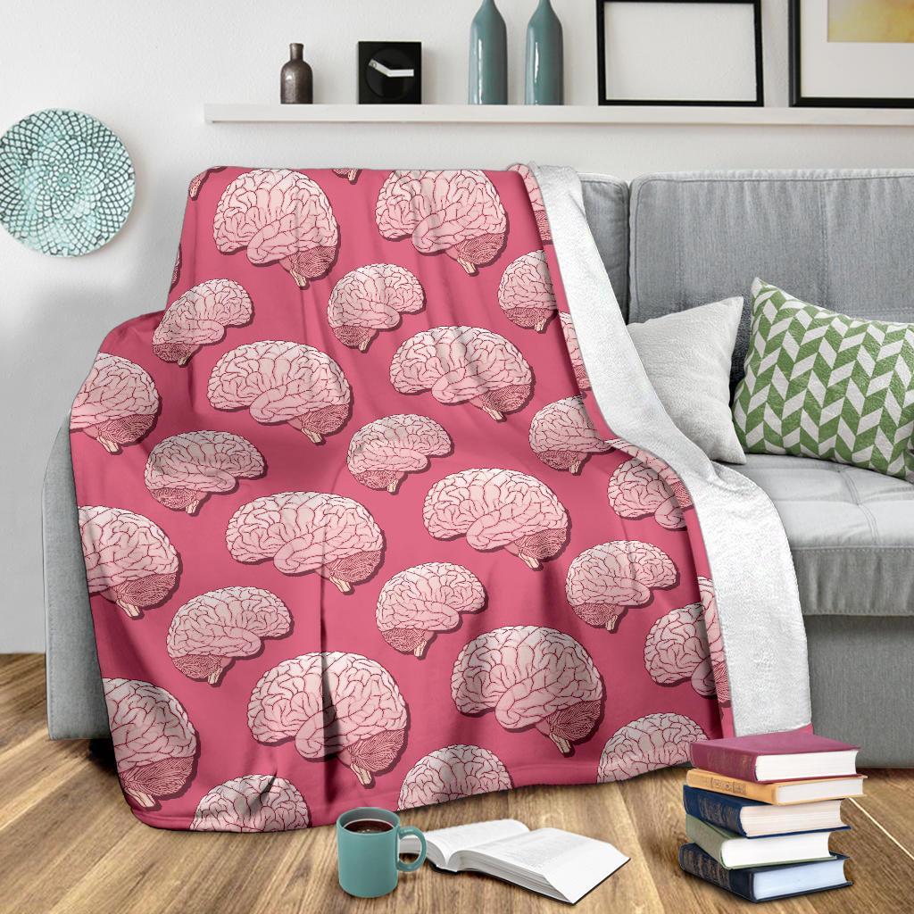 Brain Pink Pattern Print Blanket-grizzshop