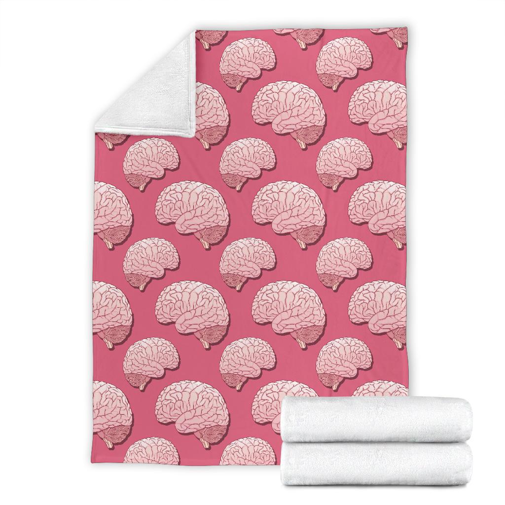 Brain Pink Pattern Print Blanket-grizzshop