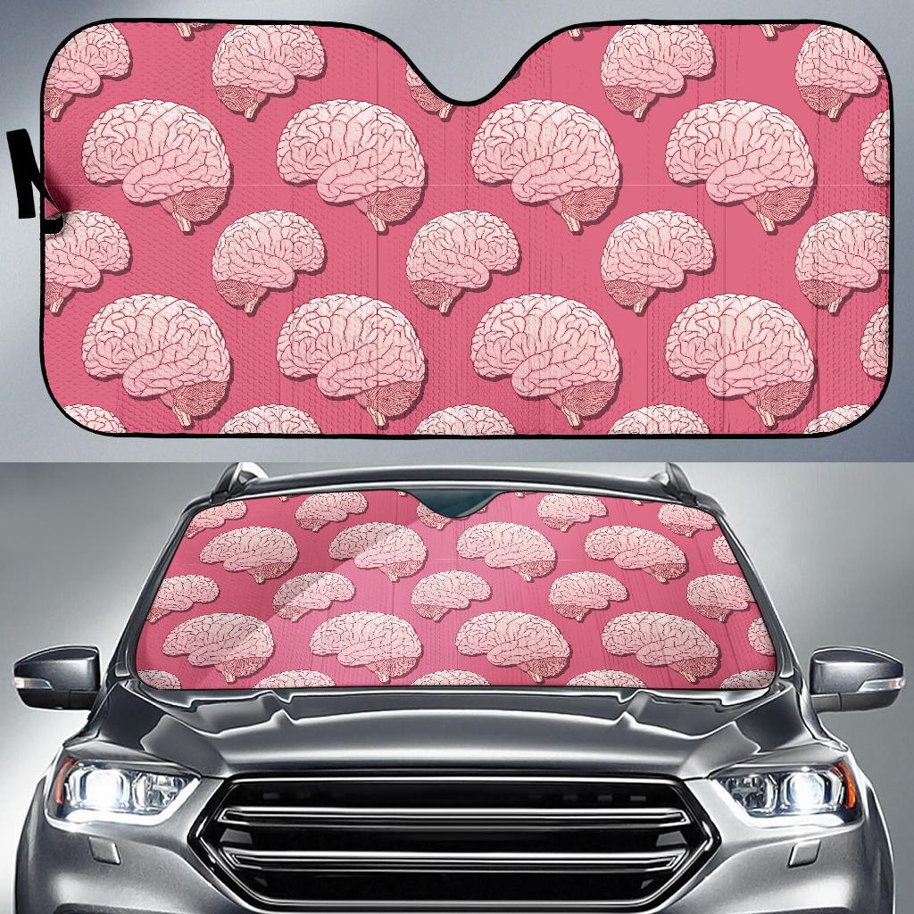 Brain Pink Pattern Print Car Sun Shade-grizzshop