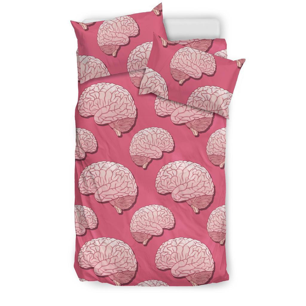 Brain Pink Pattern Print Duvet Cover Bedding Set-grizzshop