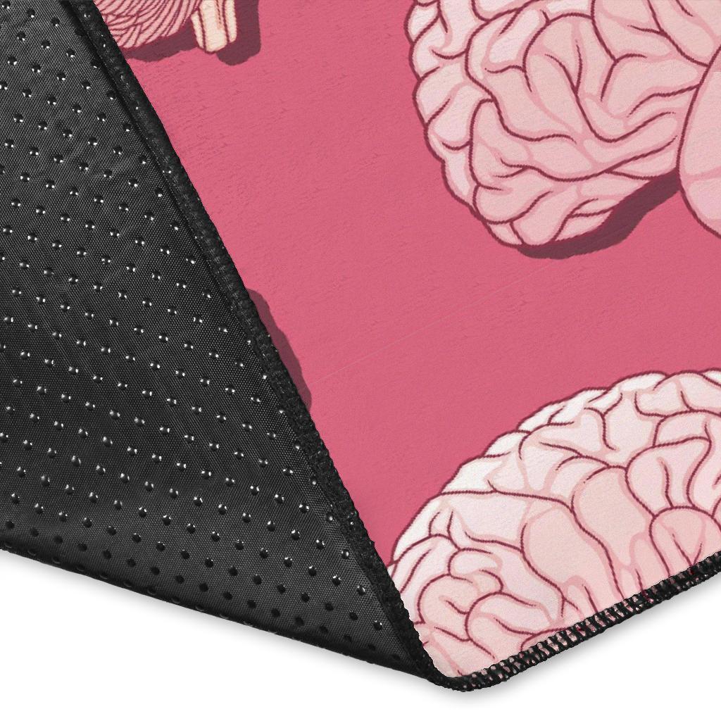 Brain Pink Pattern Print Floor Mat-grizzshop