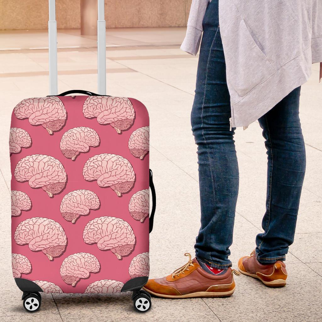 Brain Pink Pattern Print Luggage Cover Protector-grizzshop