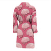 Brain Pink Pattern Print Men Long Robe-grizzshop