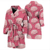 Brain Pink Pattern Print Men Long Robe-grizzshop