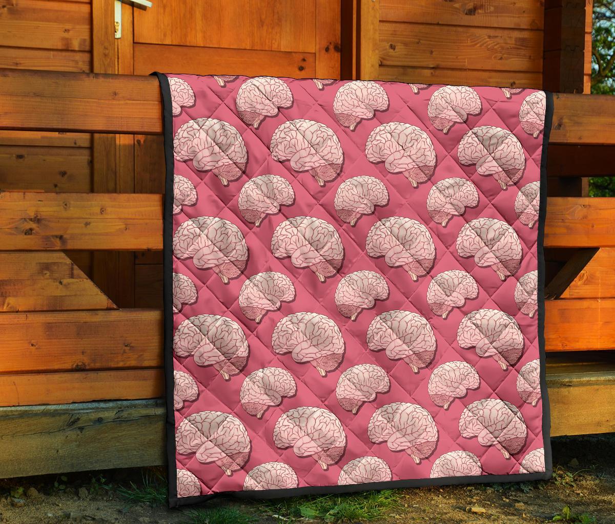Brain Pink Pattern Print Quilt-grizzshop