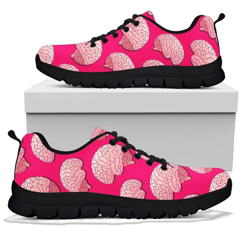 Brain Pink Pattern Print Sneaker Shoes For Men Women-grizzshop