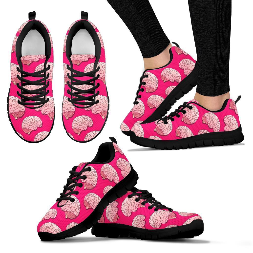 Brain Pink Pattern Print Sneaker Shoes For Men Women-grizzshop