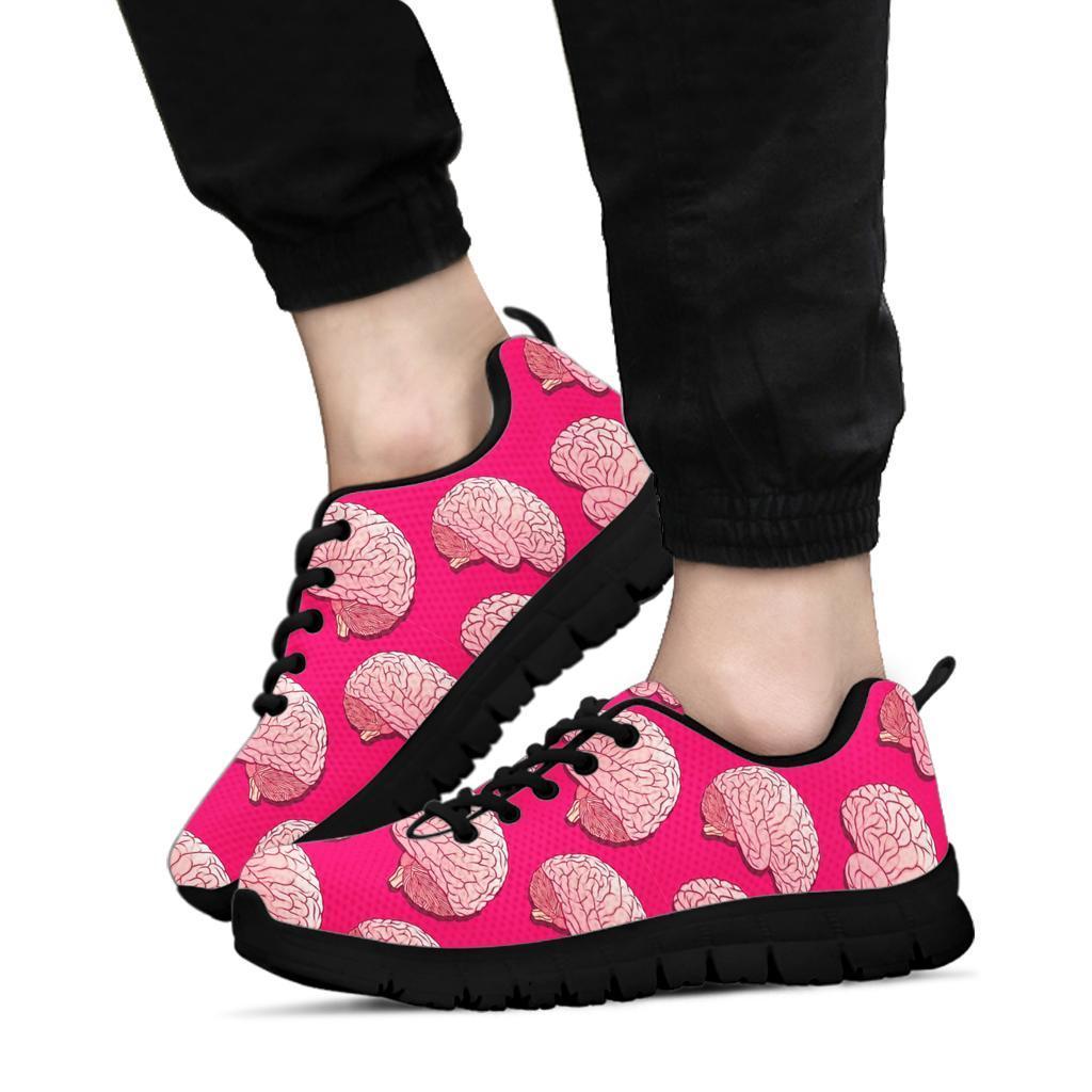 Brain Pink Pattern Print Sneaker Shoes For Men Women-grizzshop