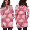 Brain Pink Pattern Print Women Hoodie Dress-grizzshop