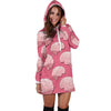 Brain Pink Pattern Print Women Hoodie Dress-grizzshop