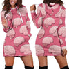 Brain Pink Pattern Print Women Hoodie Dress-grizzshop