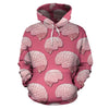 Brain Pink Pattern Print Women Men Pullover Hoodie-grizzshop