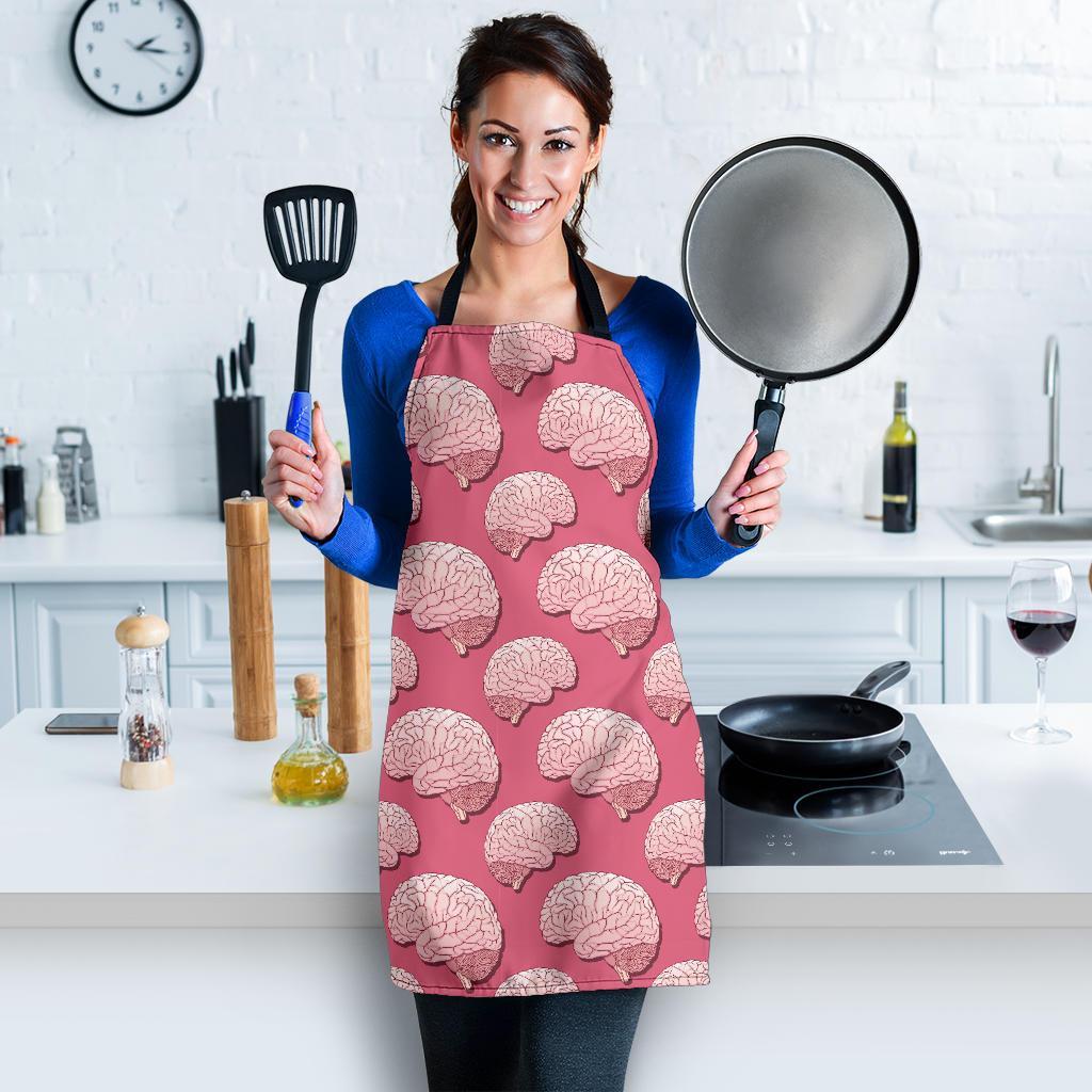 Brain Pink Pattern Print Women's Apron-grizzshop