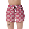 Brain Pink Pattern Print Women's Shorts-grizzshop