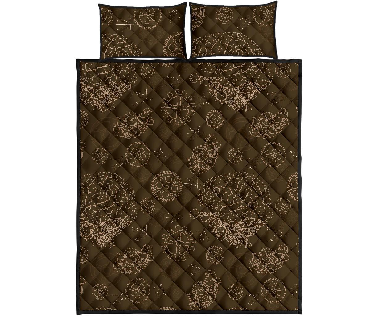 Brain Thinking Pattern Print Bed Set Quilt-grizzshop