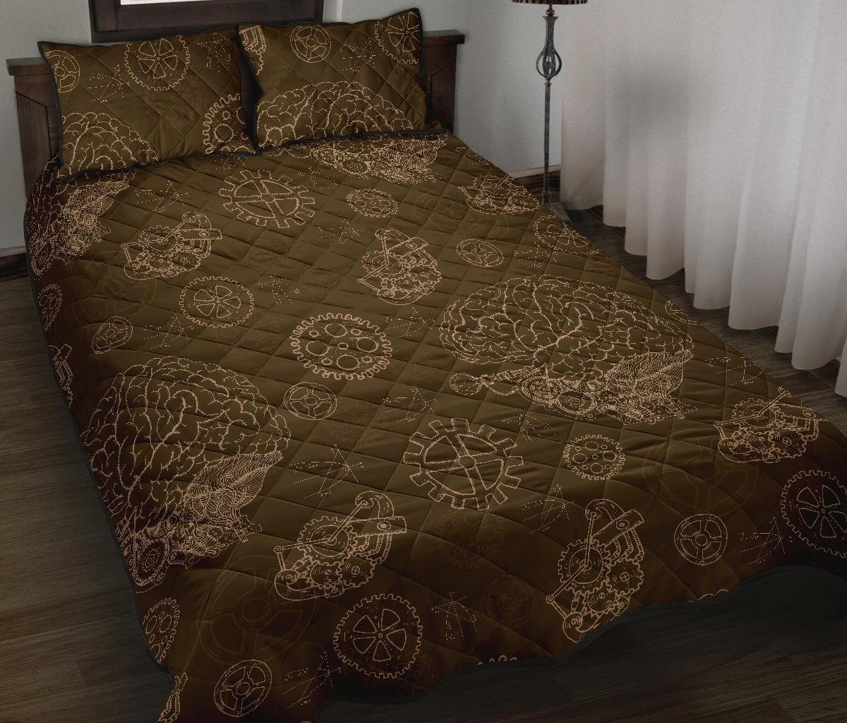 Brain Thinking Pattern Print Bed Set Quilt-grizzshop