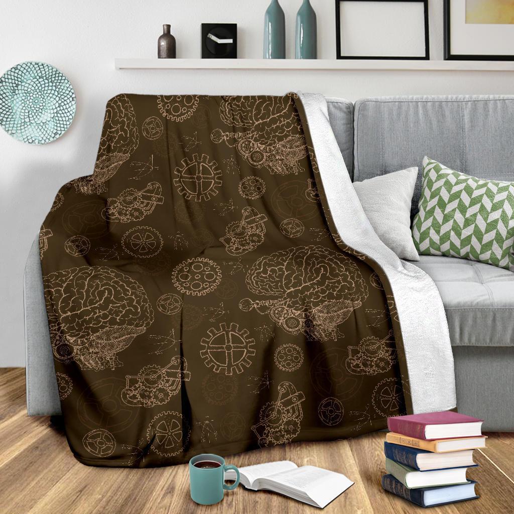 Brain Thinking Pattern Print Blanket-grizzshop