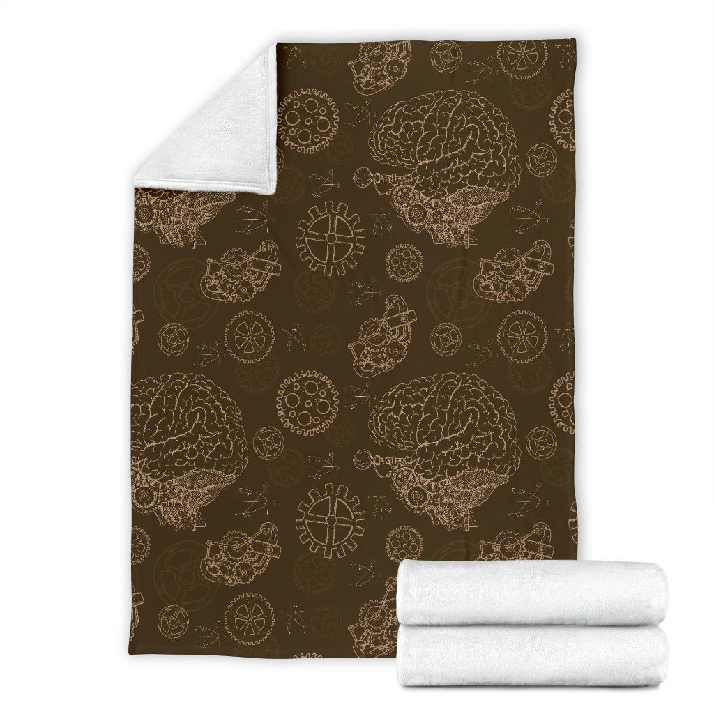 Brain Thinking Pattern Print Blanket-grizzshop