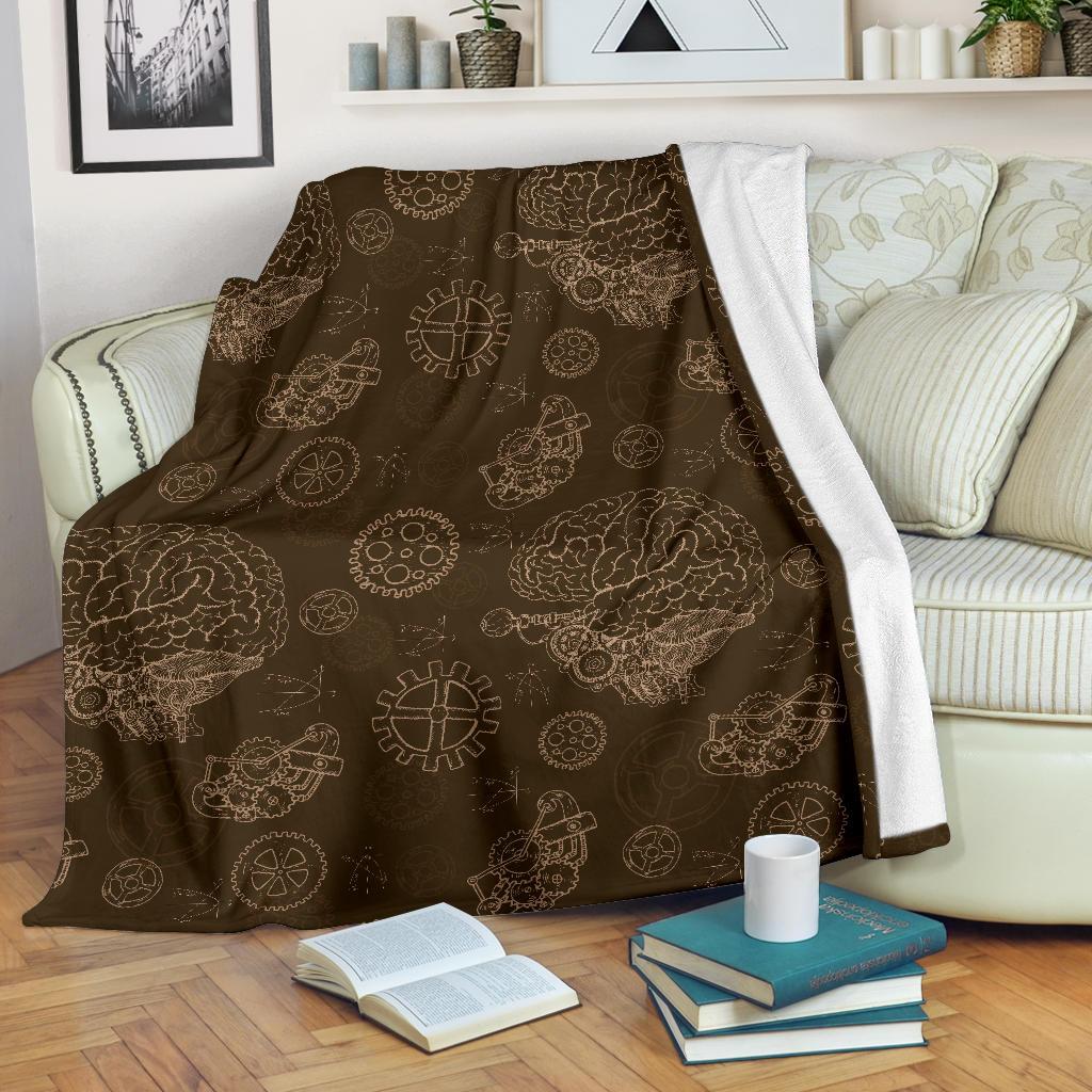 Brain Thinking Pattern Print Blanket-grizzshop