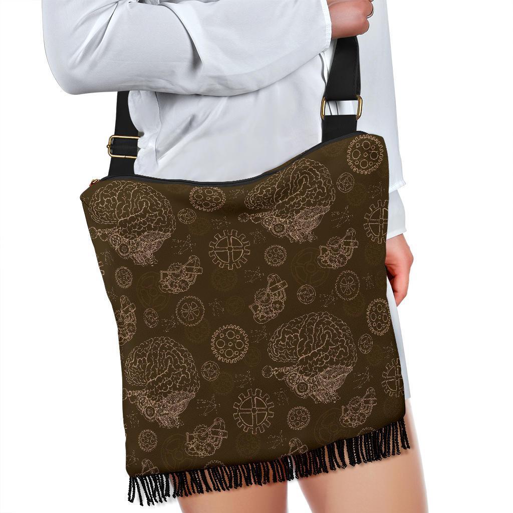 Brain Thinking Pattern Print Crossbody bags-grizzshop