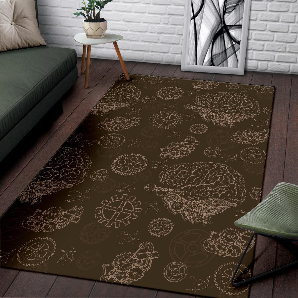 Brain Thinking Pattern Print Floor Mat-grizzshop