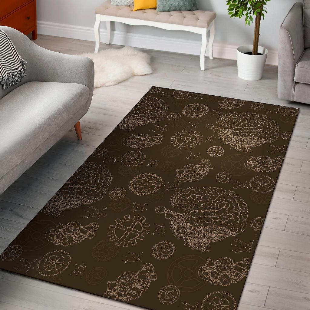 Brain Thinking Pattern Print Floor Mat-grizzshop