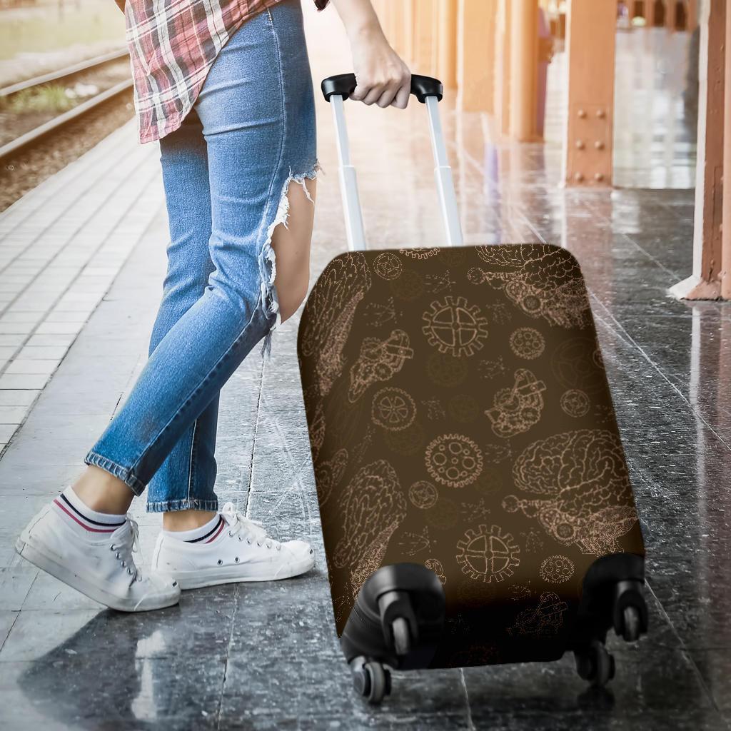 Brain Thinking Pattern Print Luggage Cover Protector-grizzshop