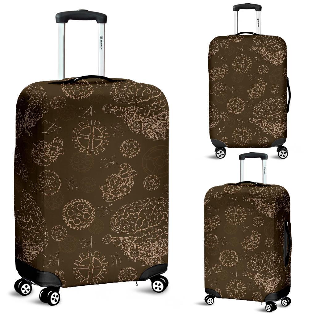 Brain Thinking Pattern Print Luggage Cover Protector-grizzshop