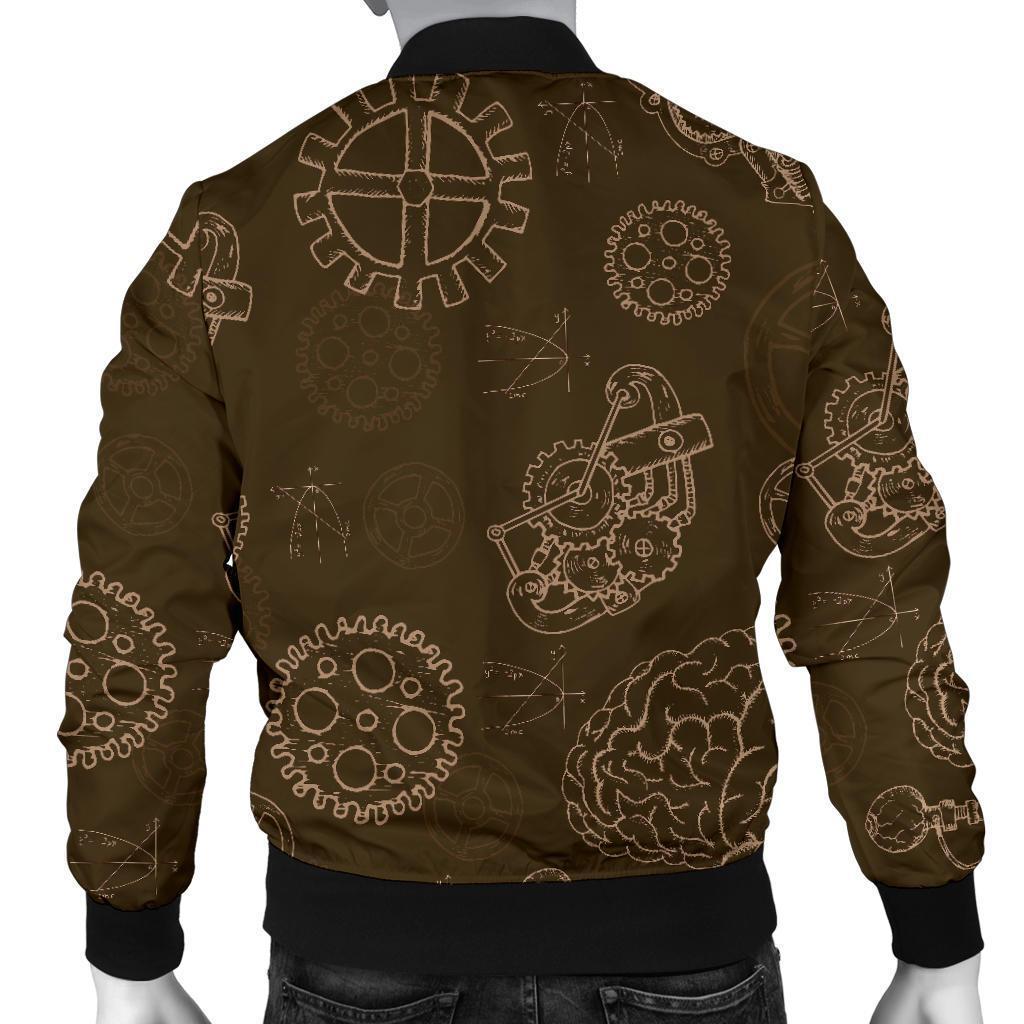 Brain Thinking Pattern Print Men's Bomber Jacket-grizzshop