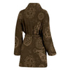 Brain Thinking Pattern Print Women Long Robe-grizzshop