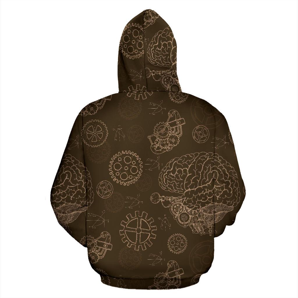 Brain Thinking Pattern Print Women Men Pullover Hoodie-grizzshop