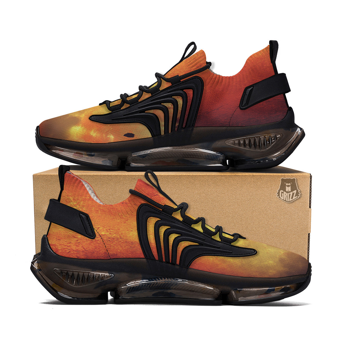 Brave Firefighter In The Fire Print Black Gym Shoes-grizzshop