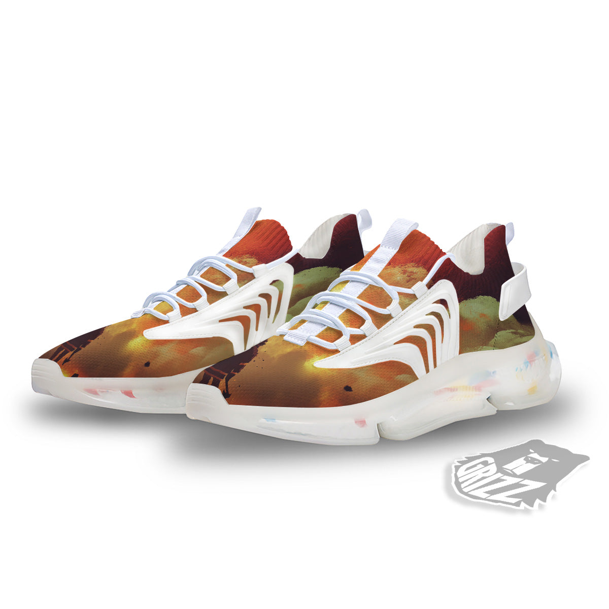 Brave Firefighter In The Fire Print White Gym Shoes-grizzshop