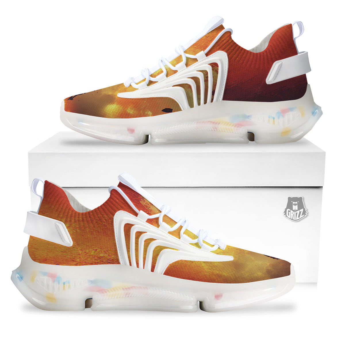 Brave Firefighter In The Fire Print White Gym Shoes-grizzshop