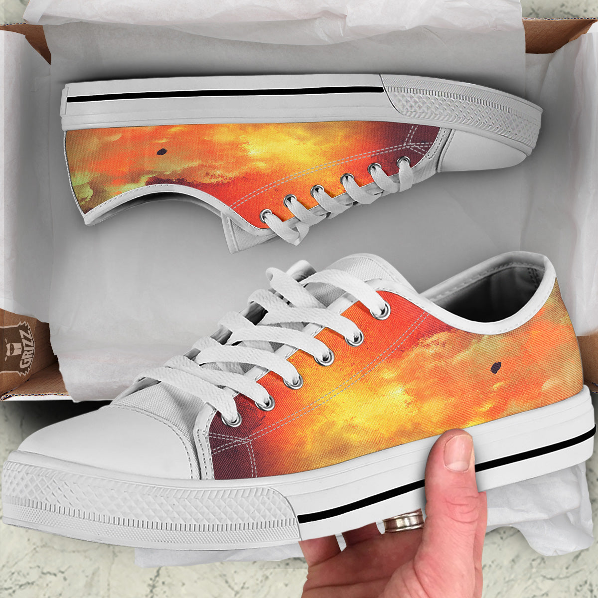 Brave Firefighter In The Fire Print White Low Top Shoes-grizzshop