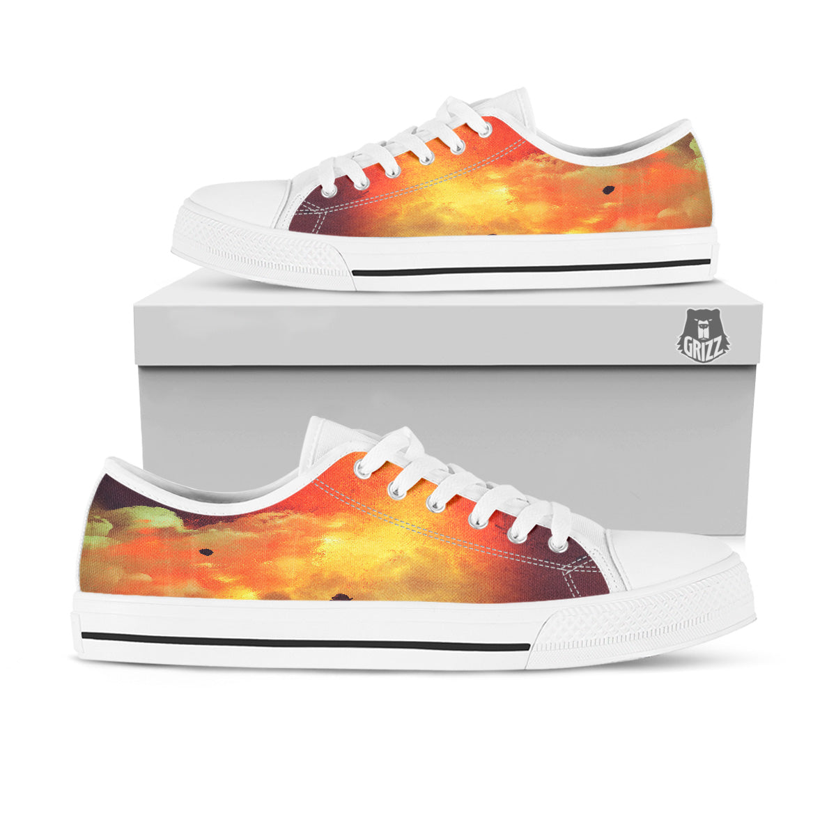 Brave Firefighter In The Fire Print White Low Top Shoes-grizzshop