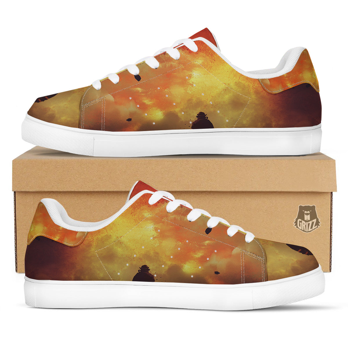 Brave Firefighter In The Fire Print White Low Top Sneakers-grizzshop