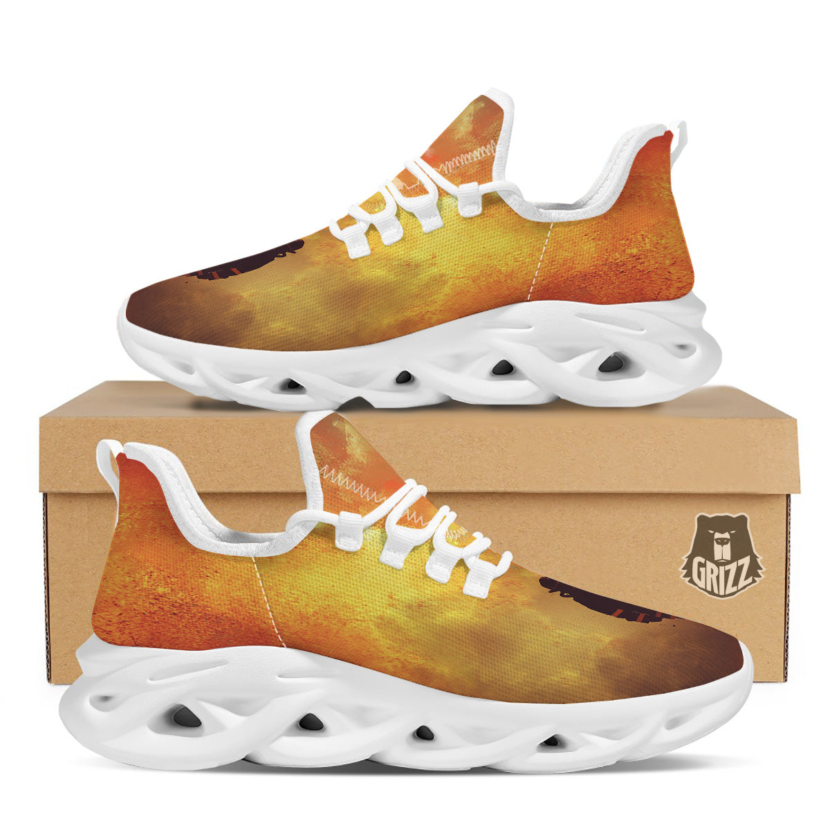 Brave Firefighter In The Fire Print White Running Shoes-grizzshop