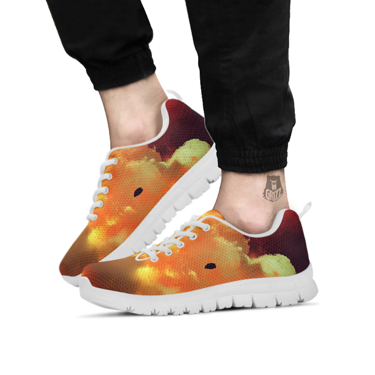 Brave Firefighter In The Fire Print White Sneaker-grizzshop