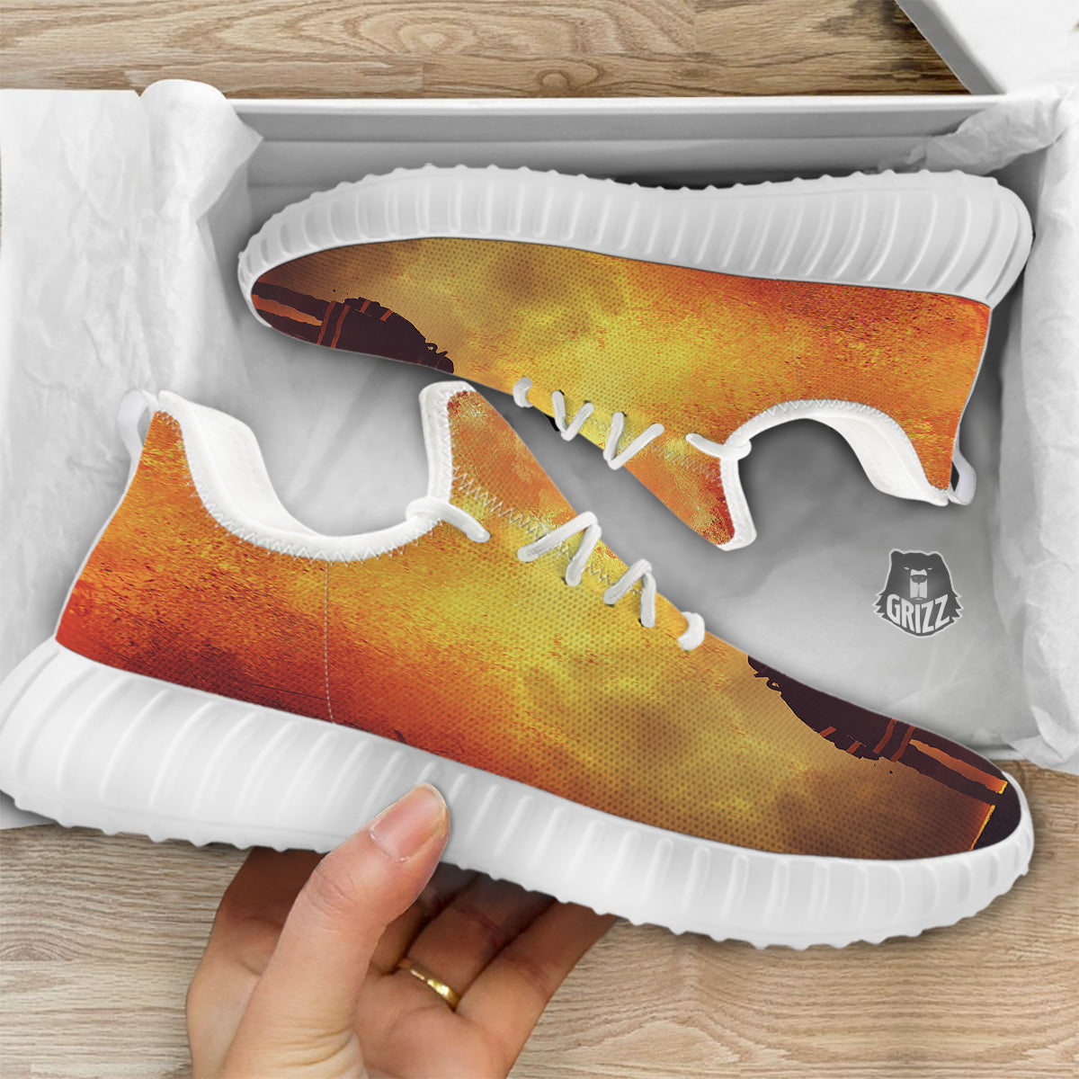 Brave Firefighter In The Fire Print White Walking Shoes-grizzshop