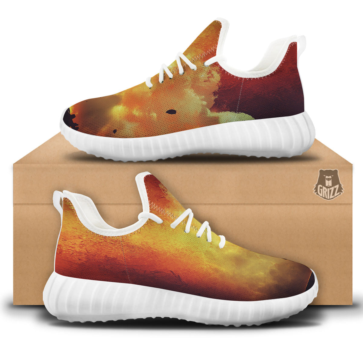 Brave Firefighter In The Fire Print White Walking Shoes-grizzshop
