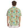 Breakfast Cartoon Print Pattern Men's Short Sleeve Shirts-grizzshop