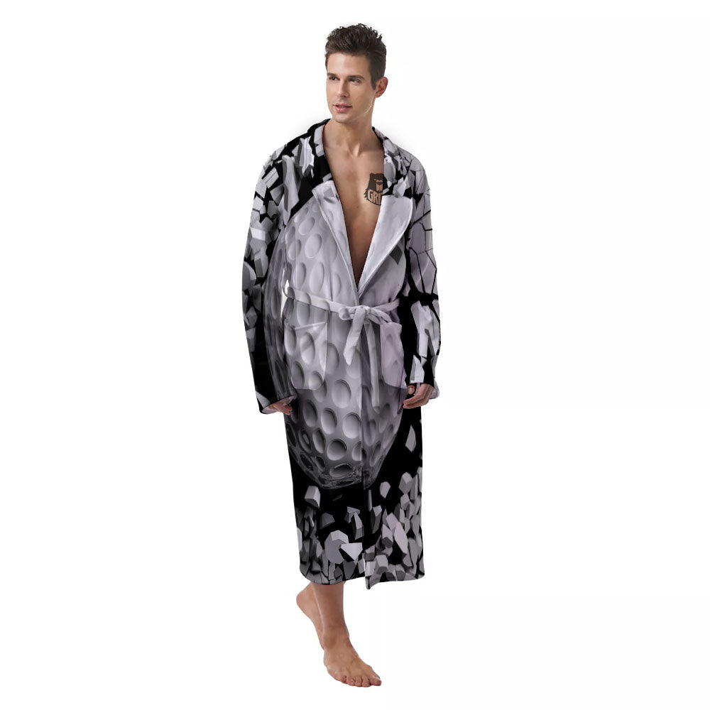 Breaking Wall Golf Ball Print Men's Robe-grizzshop