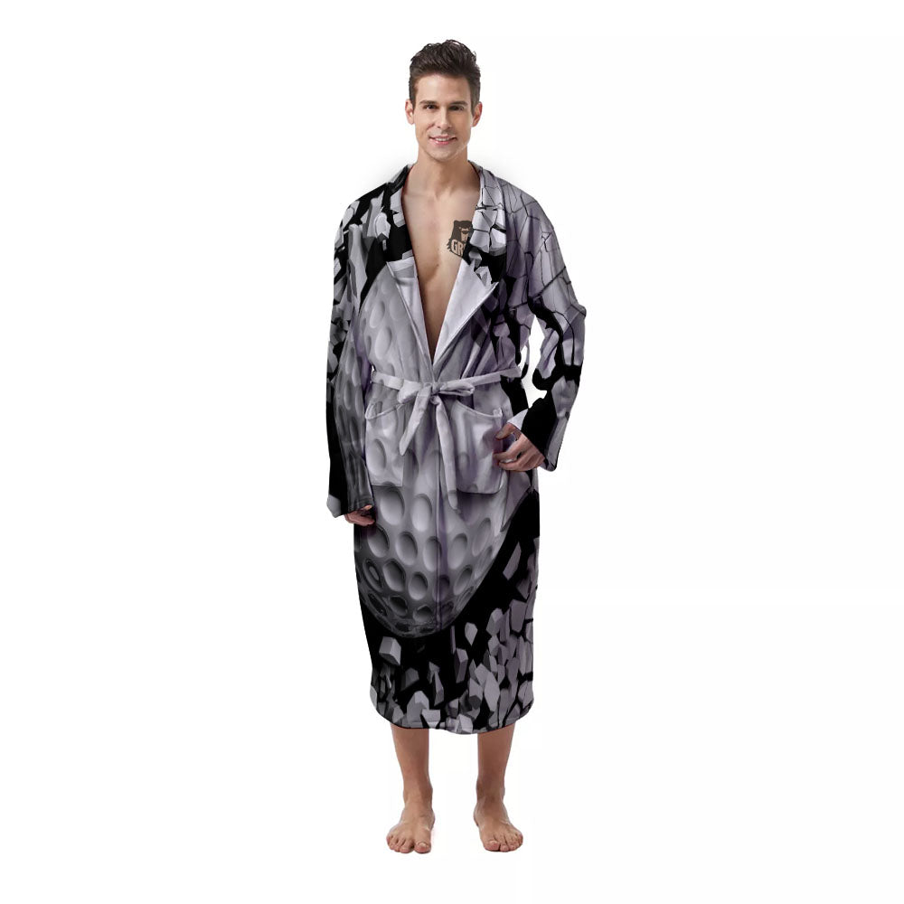 Breaking Wall Golf Ball Print Men's Robe-grizzshop