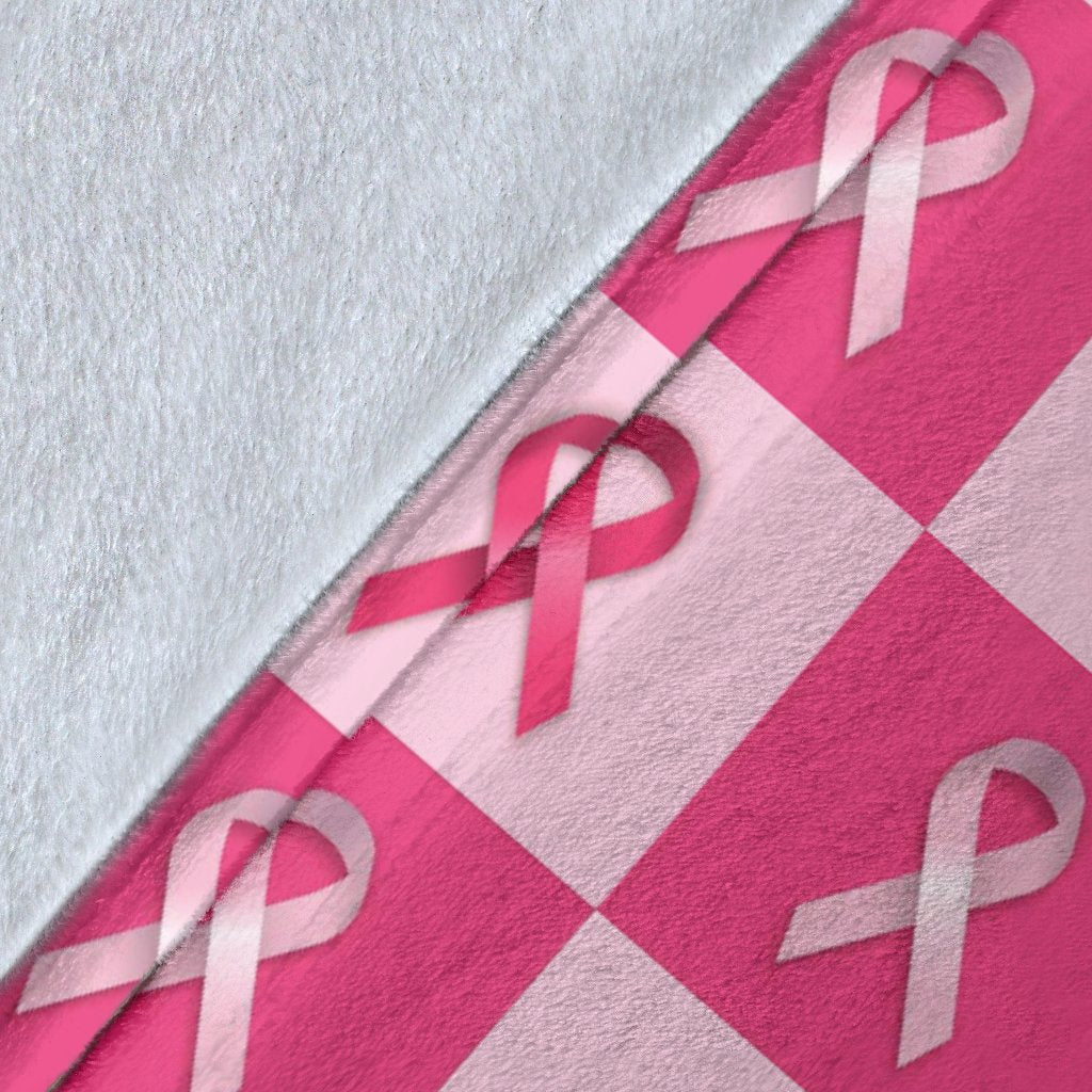 Breast Cancer Awareness Pink Ribbon Pattern Print Blanket-grizzshop