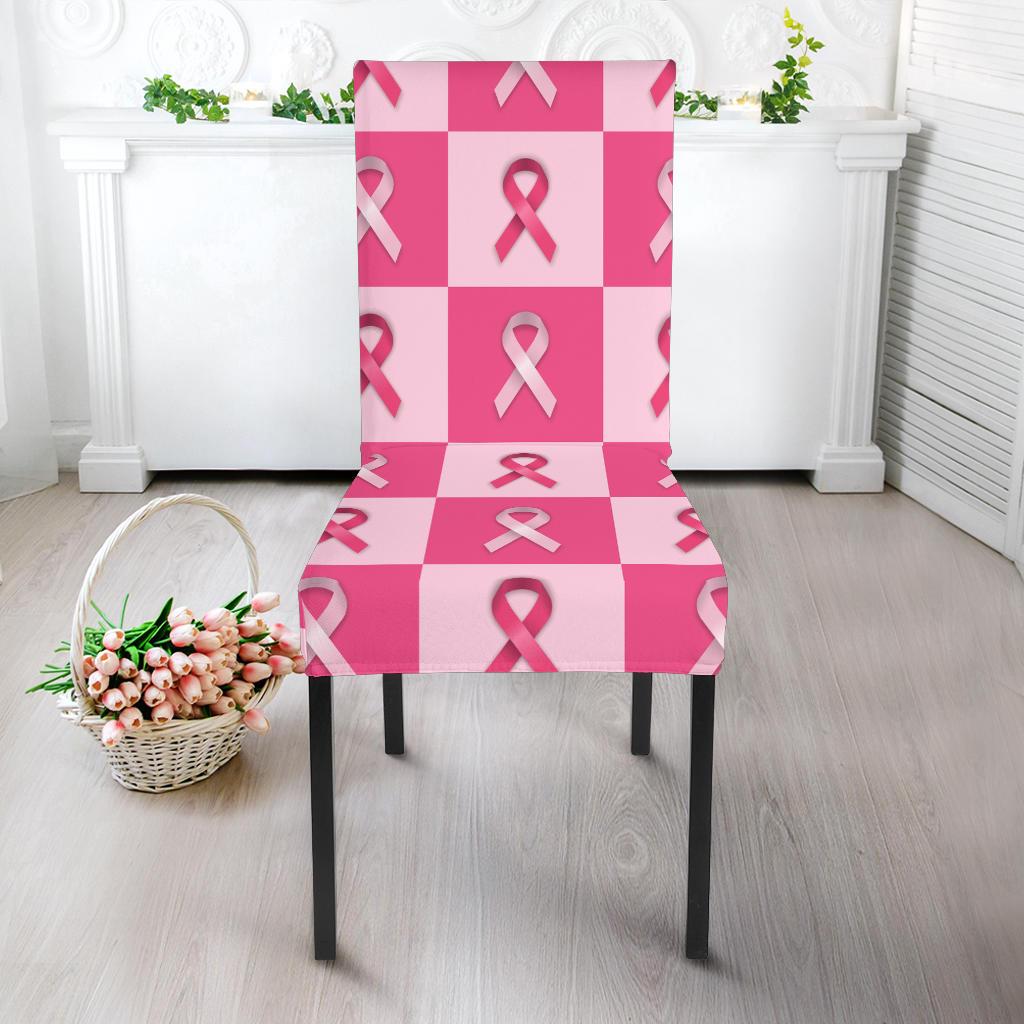 Breast Cancer Awareness Pink Ribbon Pattern Print Chair Cover-grizzshop