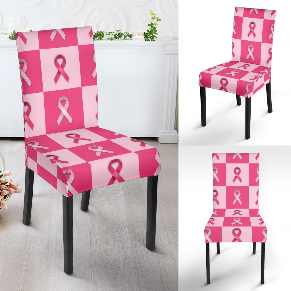 Breast Cancer Awareness Pink Ribbon Pattern Print Chair Cover-grizzshop