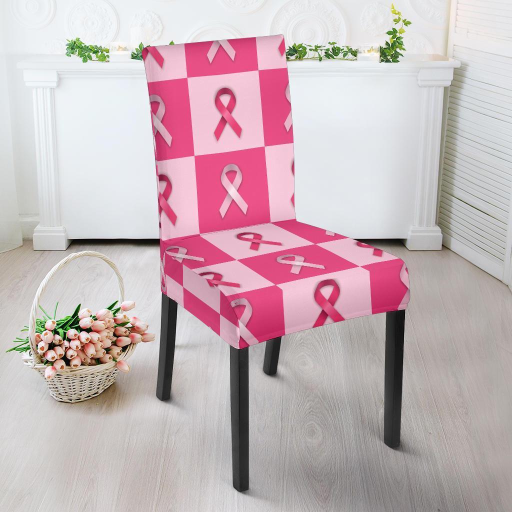 Breast Cancer Awareness Pink Ribbon Pattern Print Chair Cover-grizzshop