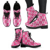 Breast Cancer Awareness Pink Ribbon Pattern Print Men Women Leather Boots-grizzshop