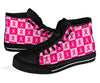 Breast Cancer Awareness Pink Ribbon Pattern Print Men Women's High Top Shoes-grizzshop